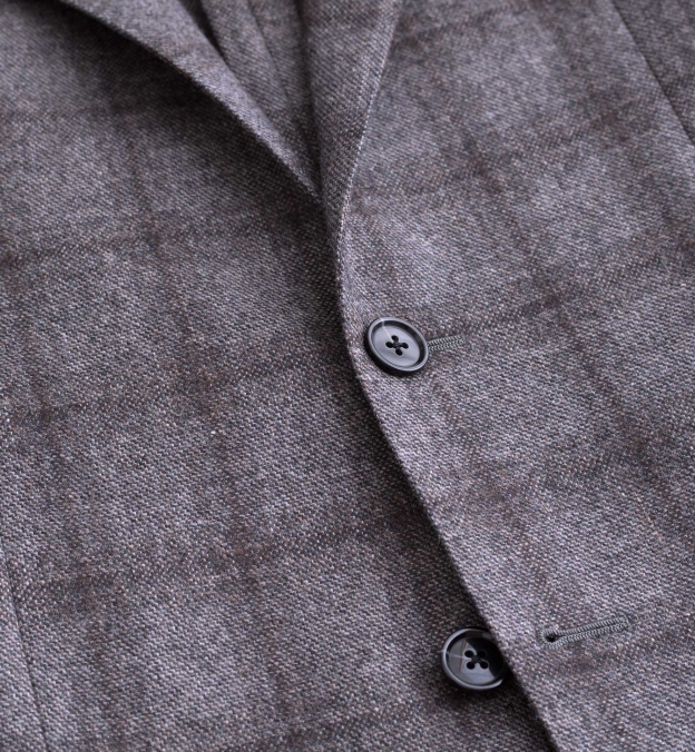 Hudson Grey Plaid Wool And Cashmere Flannel Jacket By Proper Cloth