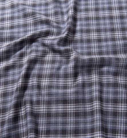 Satoyama Light Grey and Slate Plaid Flannel Shirts by Proper Cloth