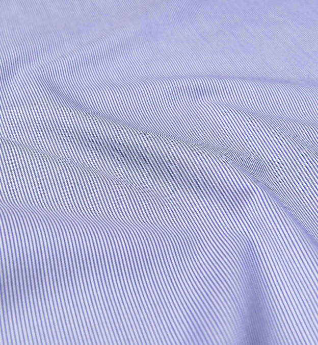 Non-Iron Stretch Royal Blue Fine Stripe Shirts by Proper Cloth