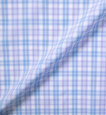 Lorenzo Light Blue and Lavender Multi Check Shirts by Proper Cloth