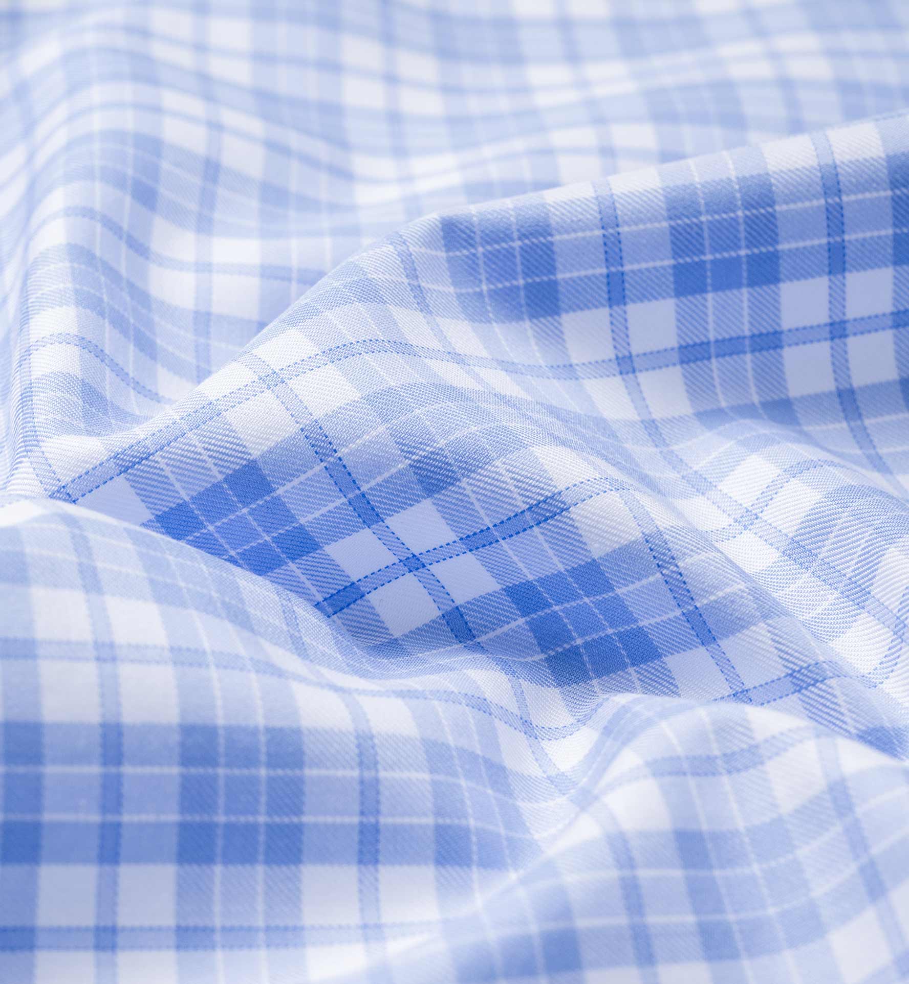 Varick Light Blue Multi Check Twill Shirts by Proper Cloth