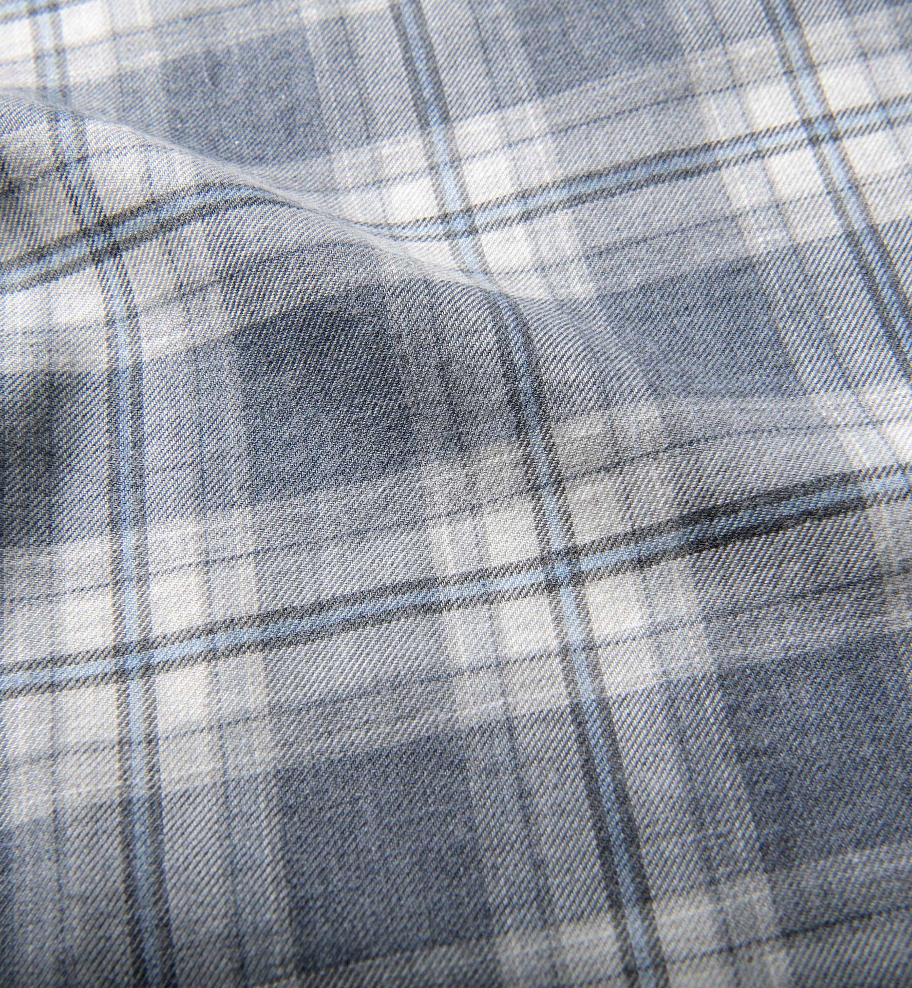 Satoyama Slate And Light Grey Plaid Flannel Shirts By Proper Cloth