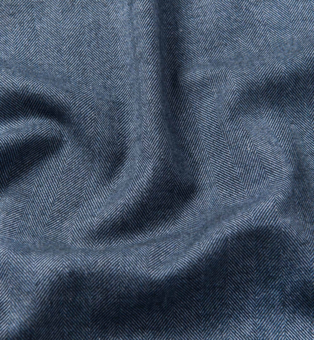 Canclini Glacier Blue Herringbone Beacon Flannel Shirts by Proper Cloth