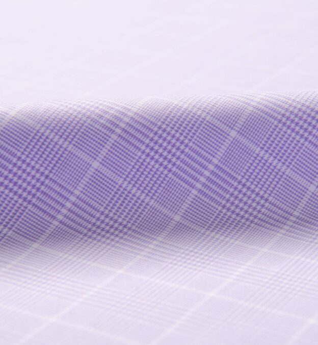 Non-Iron Stretch Lavender Prince of Wales Check