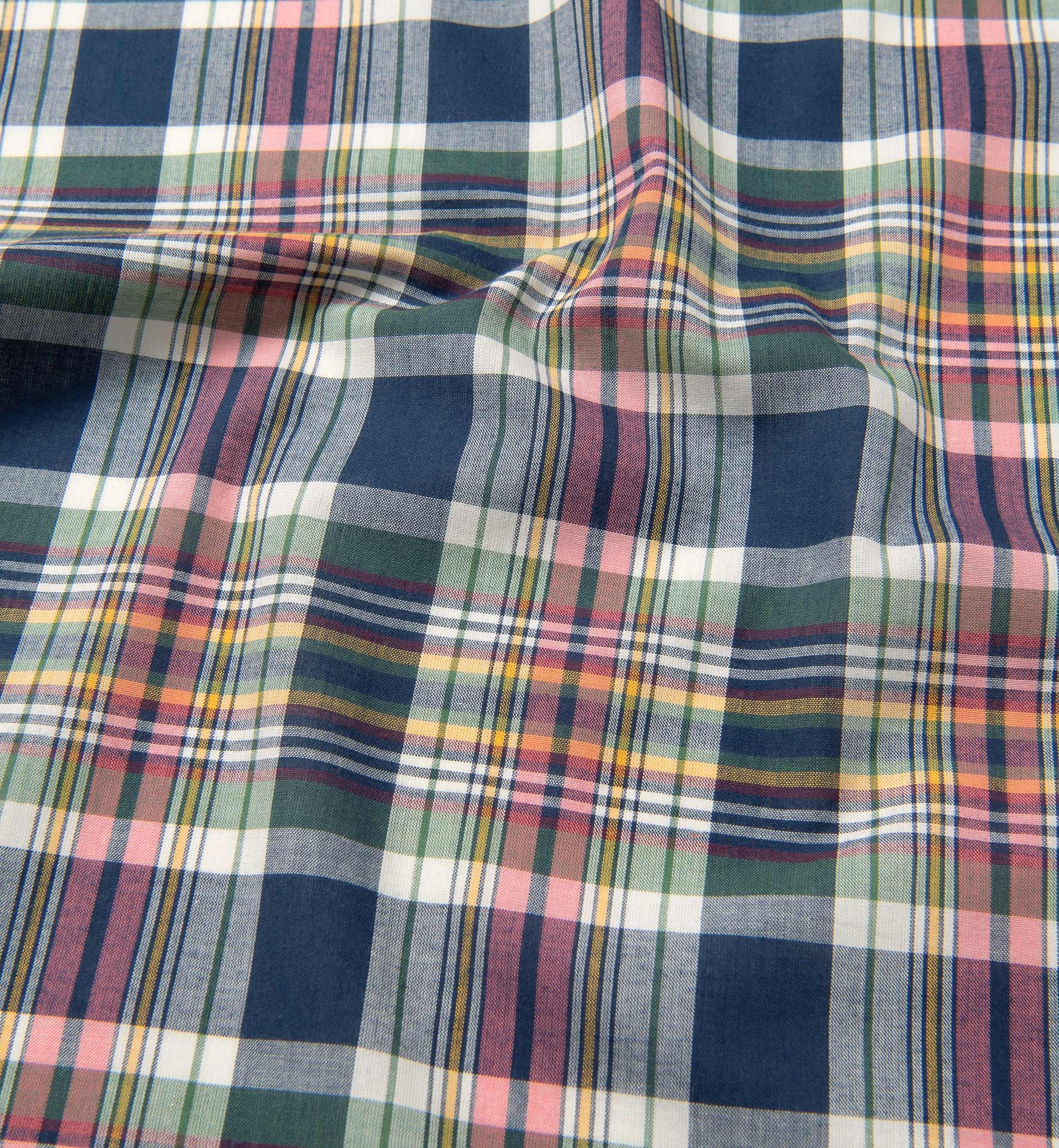 Navy Pink and Green Indian Madras Shirts by Proper Cloth