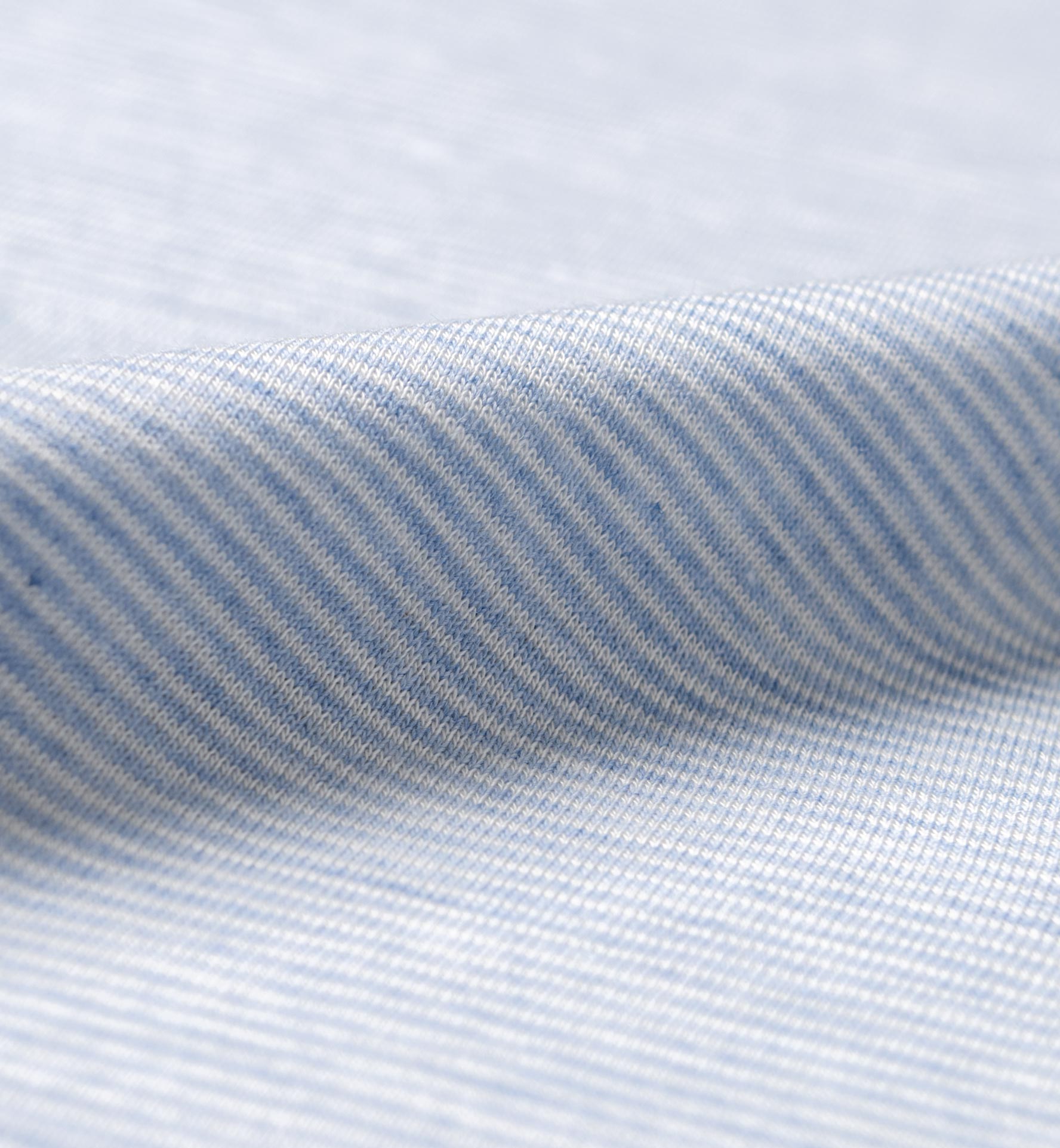 Pinehurst Light Blue Stripe Cotton and Tencel Knit Jersey Shirts by