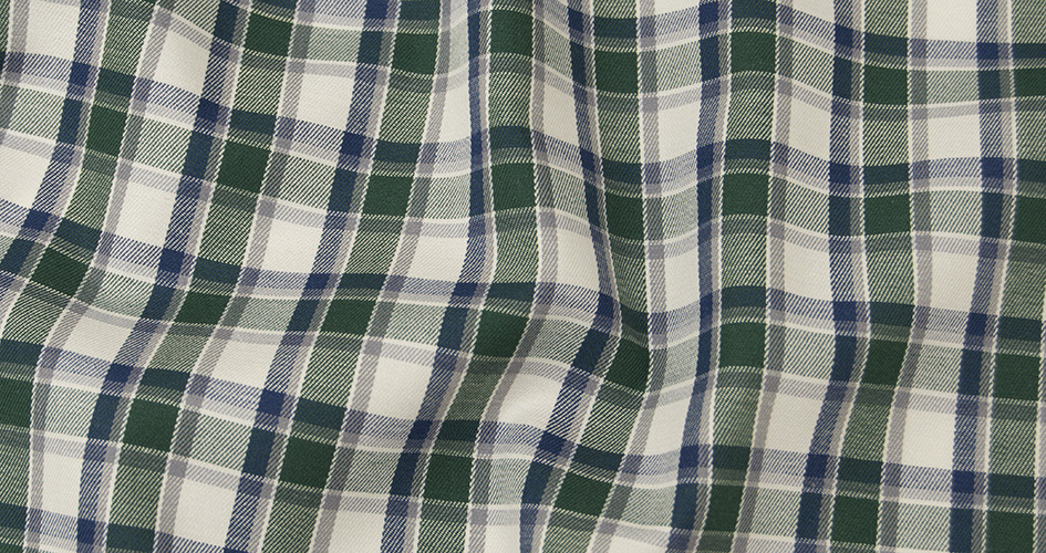 Green Brushed Twill Plaid Shirts by Proper Cloth