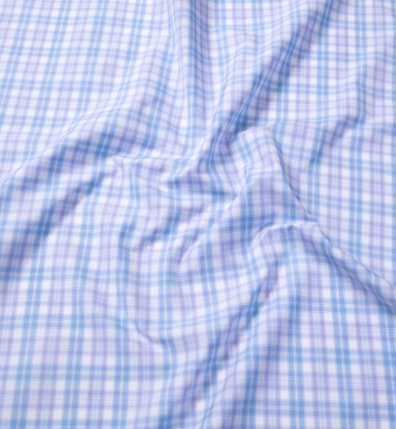 Lorenzo Light Blue and Lavender Multi Check Shirts by Proper Cloth