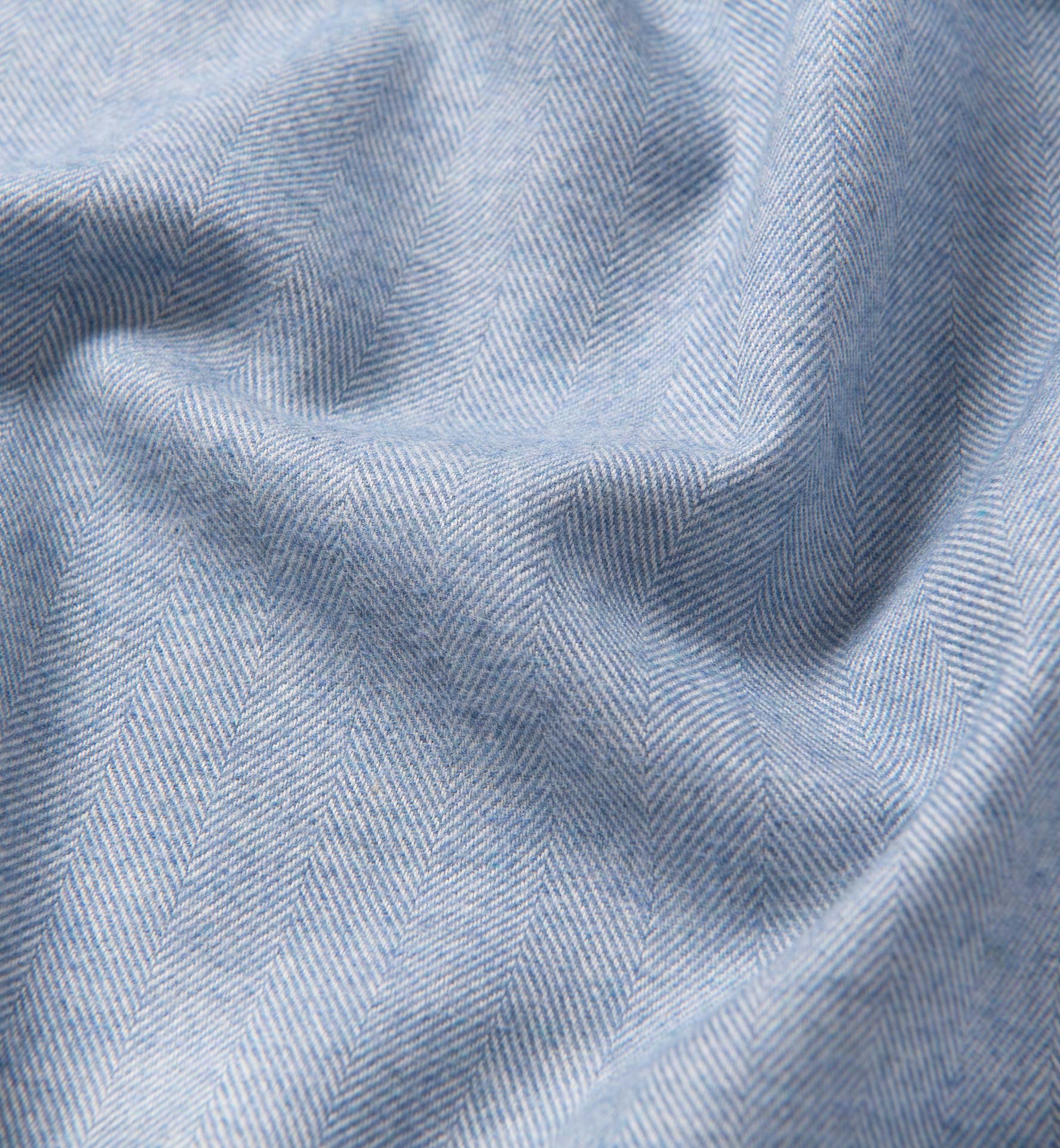 Canclini Sky Blue Herringbone Beacon Flannel Shirts by Proper Cloth