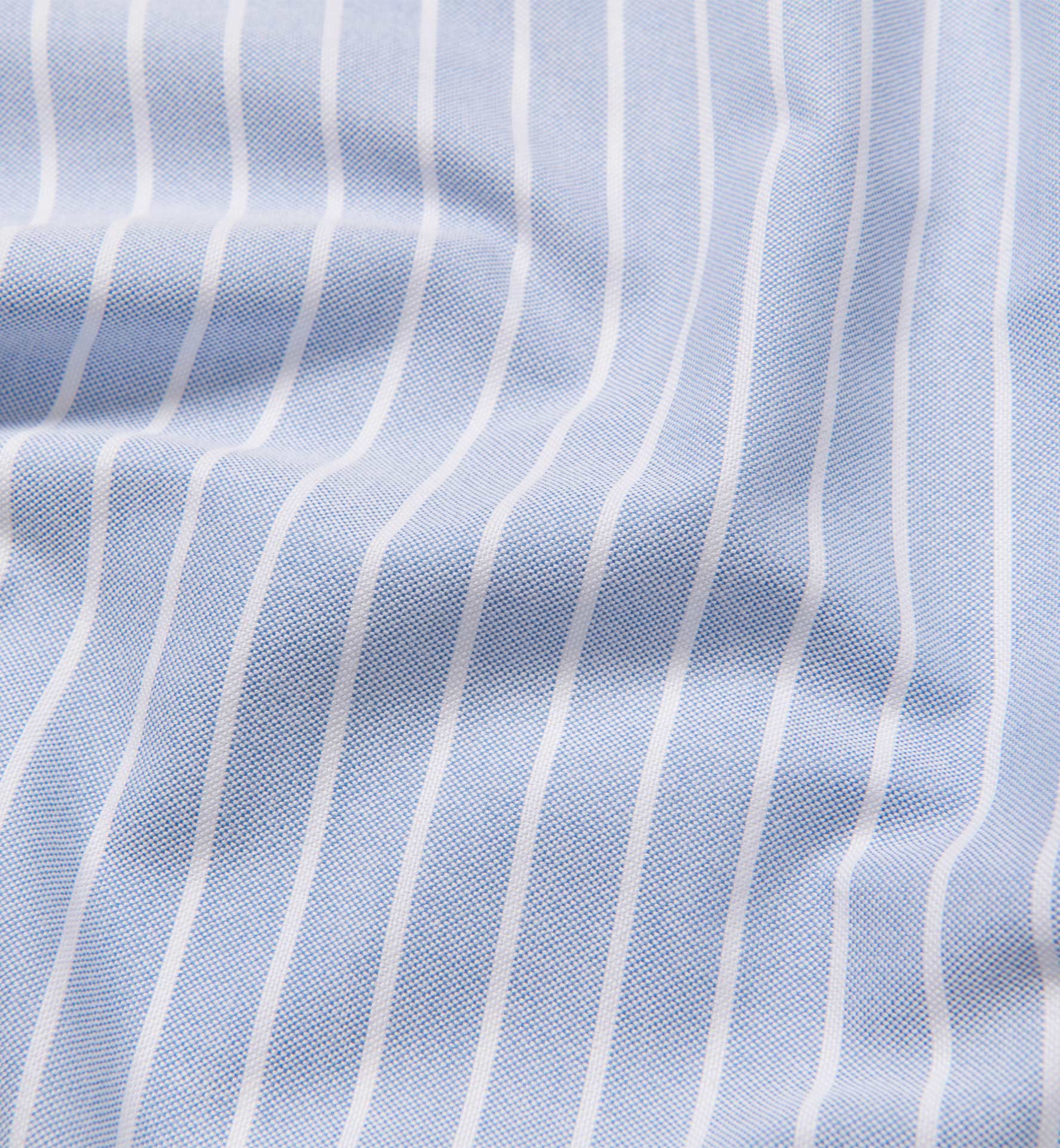Light Blue Wide Stripe Heavy Oxford Shirts by Proper Cloth