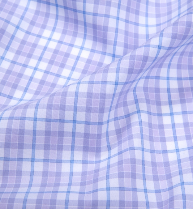 Varick Lavender and Blue Multi Check Shirts by Proper Cloth