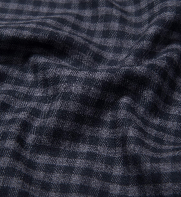 Canclini Small Grey Tonal Gingham Beacon Flannel Shirts by Proper Cloth