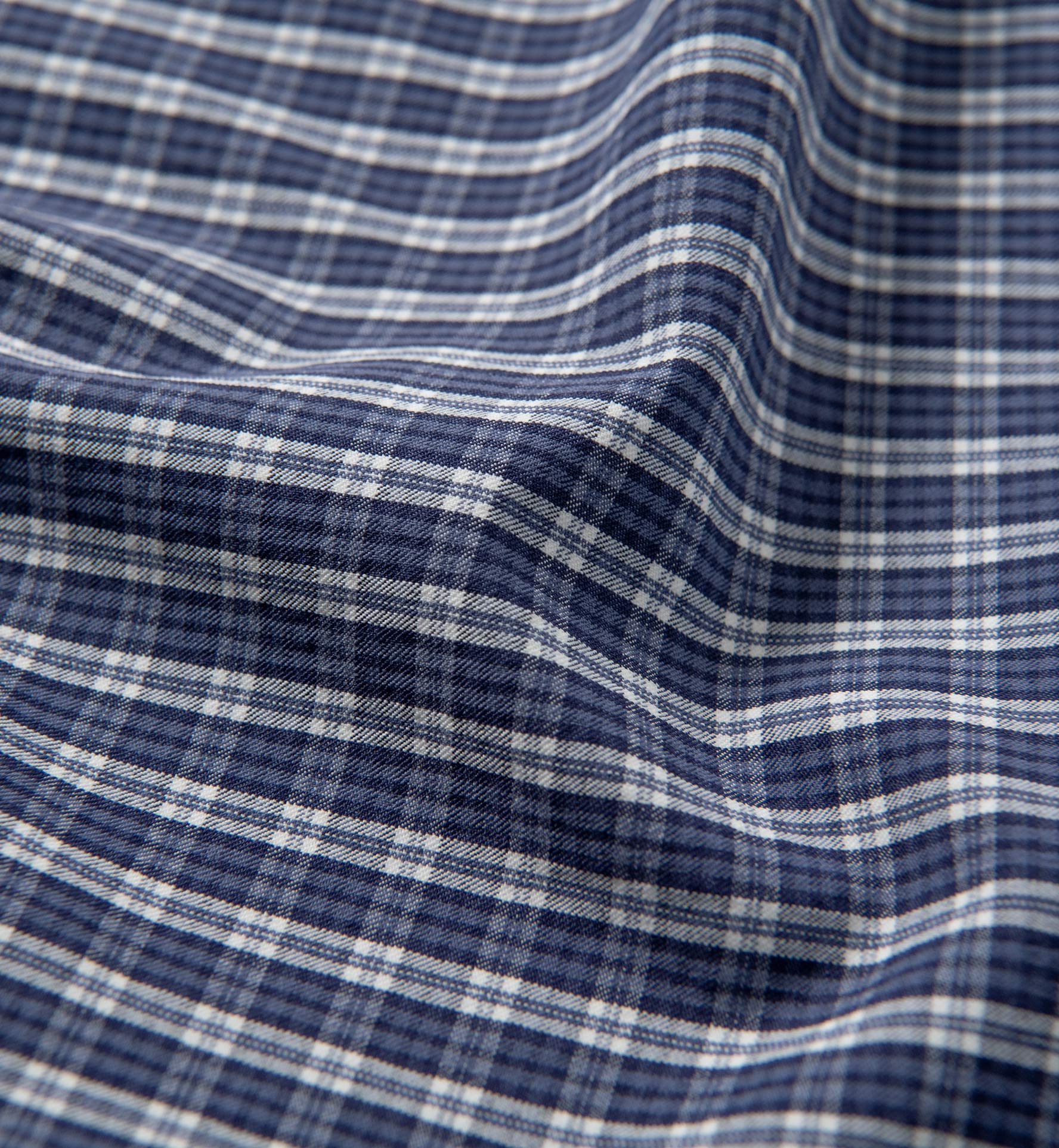 Recycled Performance Nylon and Spandex Blend Navy Check Shirts by ...