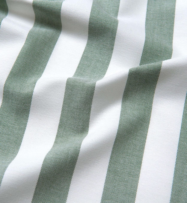 American Pima Green Wide Stripe Oxford Shirts by Proper Cloth