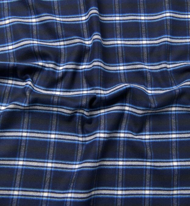 Whitney Navy And Royal Blue Plaid Flannel Shirts By Proper Cloth 3504