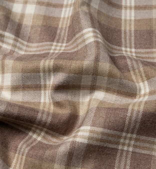 Teton Brown and Beige Plaid Flannel Shirts by Proper Cloth