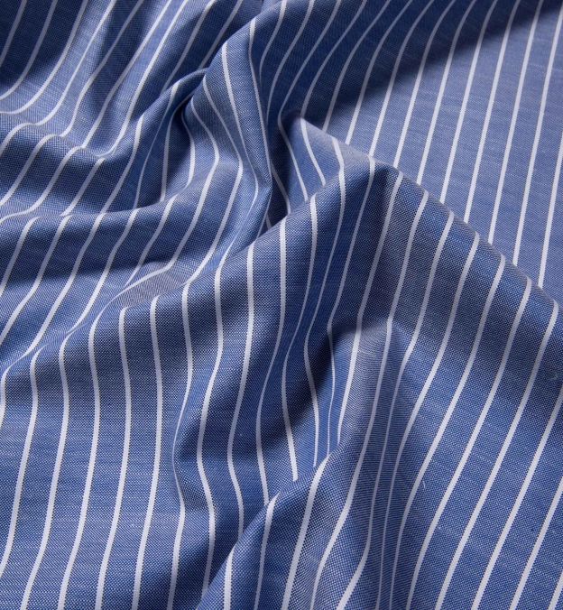 Albini Marine Stripe Oxford Chambray Shirts by Proper Cloth