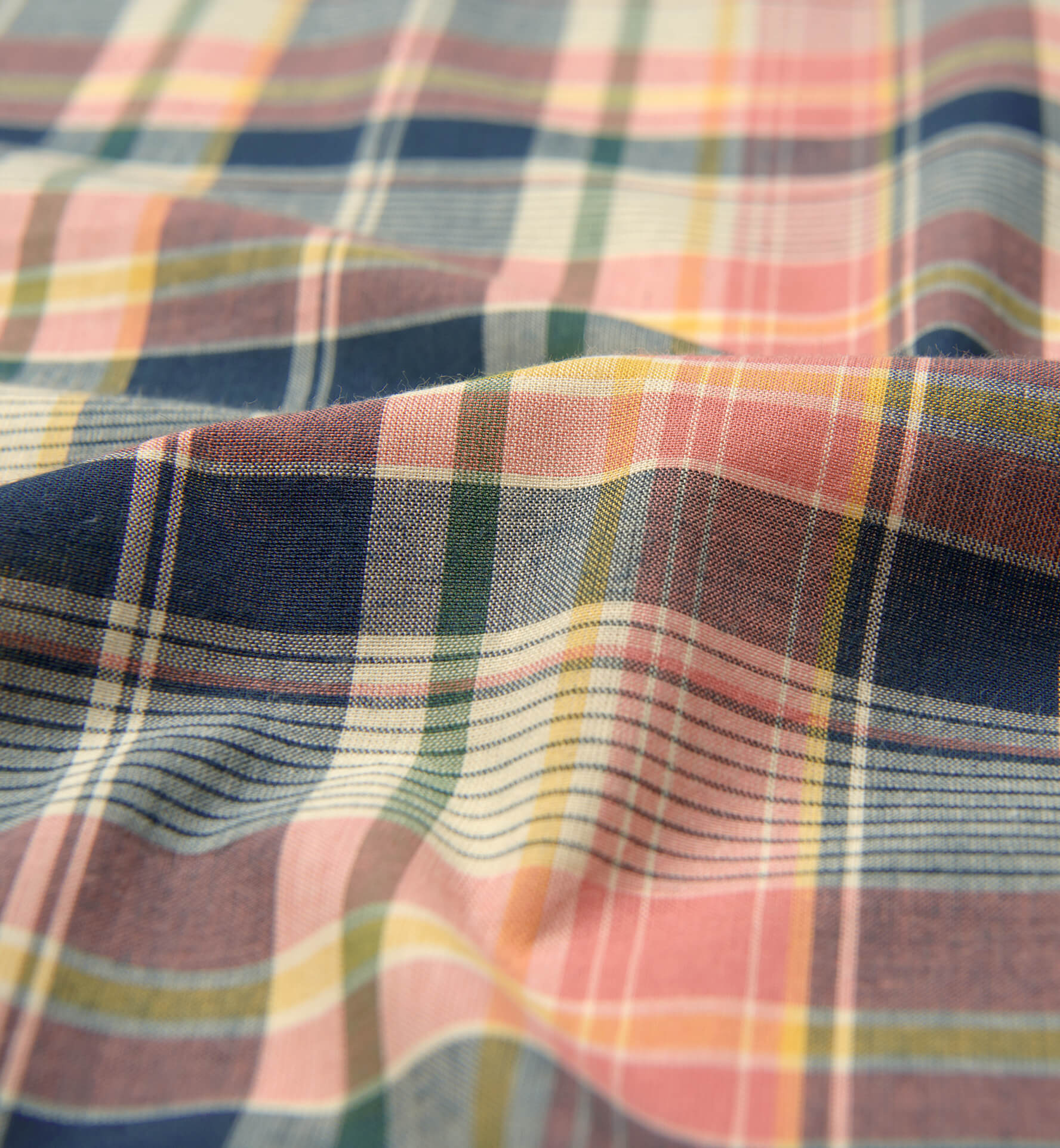 Salmon and Navy Indian Madras Shirts by Proper Cloth
