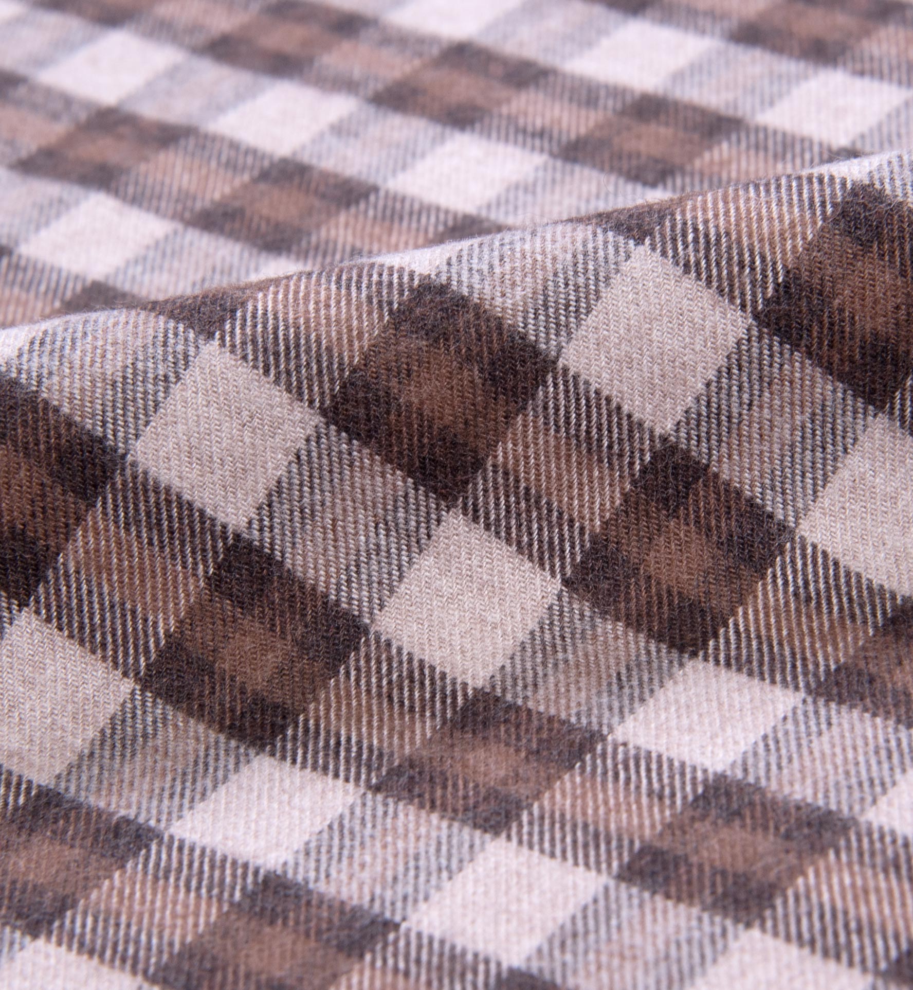 Albiate Beige Melange Plaid Flannel Shirts by Proper Cloth