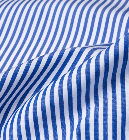 140s Navy Wrinkle-Resistant Bengal Stripe Shirts by Proper Cloth