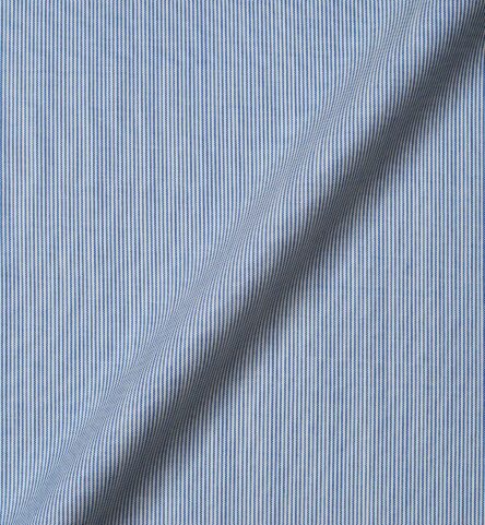 Reda Blue Fine Stripe Merino Wool Shirts by Proper Cloth