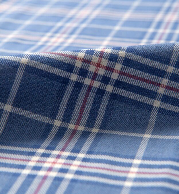 Portuguese Dusty Blue and Red Plaid