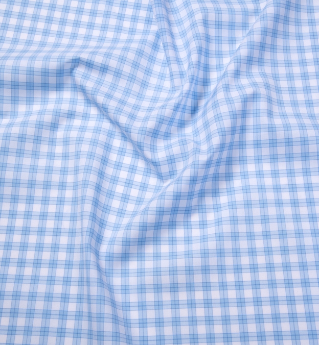 Carson Light Blue Border Check Shirts by Proper Cloth