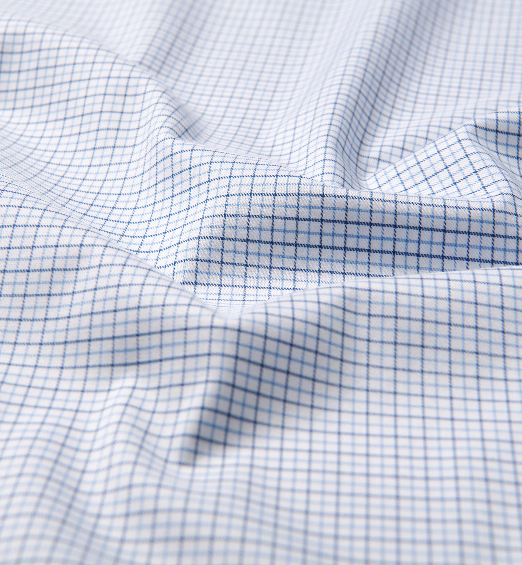 Non-Iron Stretch Blue and Navy Tattersall Shirts by Proper Cloth