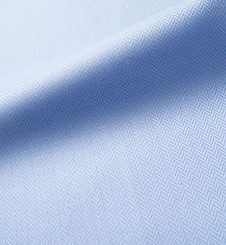 Light Blue Wrinkle-Resistant Rich Herringbone Shirts by Proper Cloth