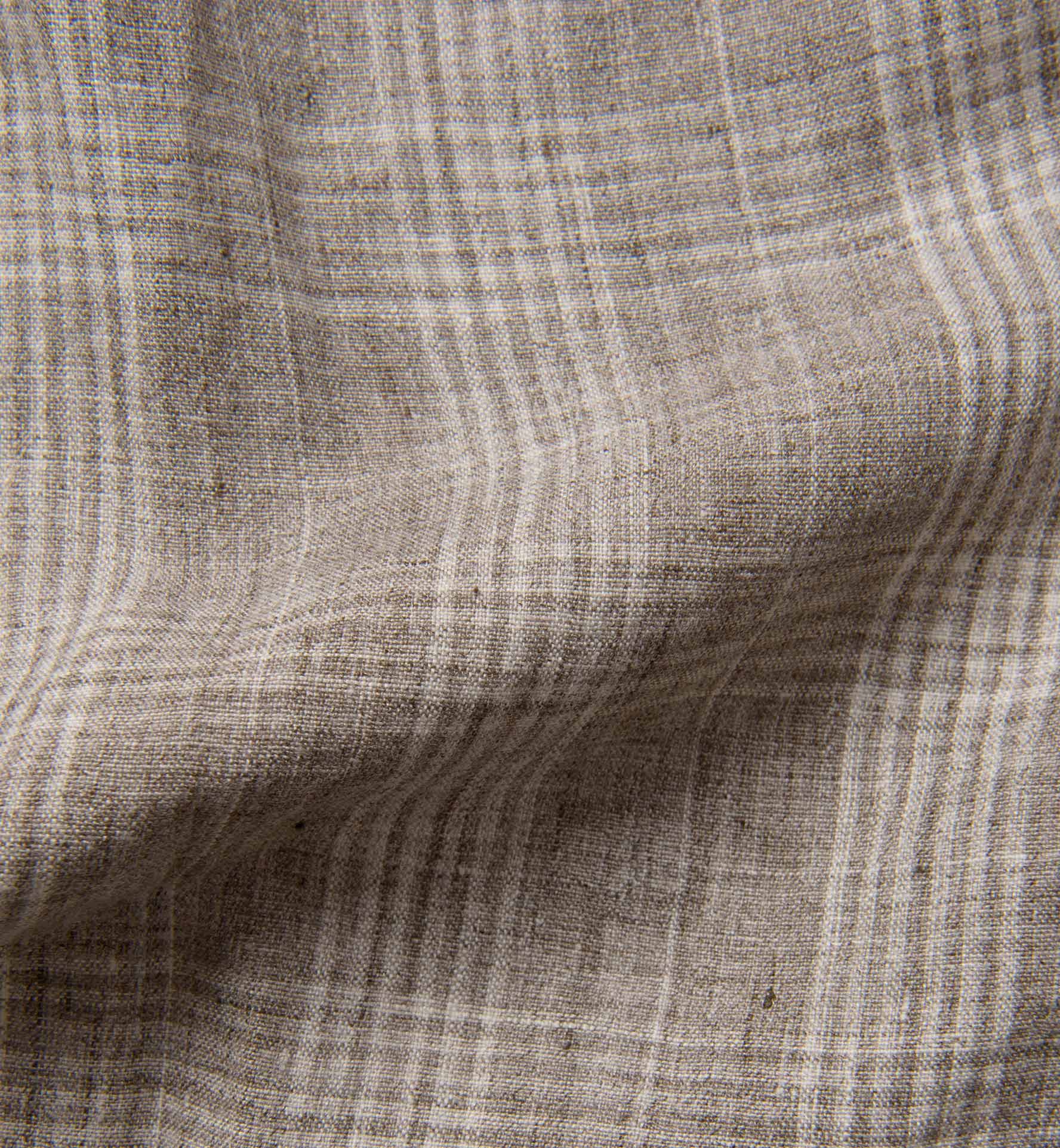 Tessuti di Sondrio Beige Plaid Linen Shirts by Proper Cloth