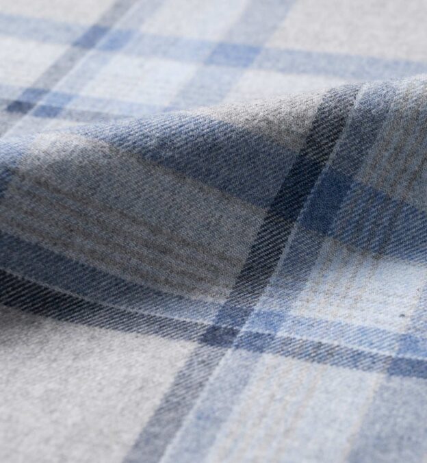 Canclini Light Grey and Blue Plaid Beacon Flannel