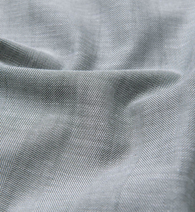 Albini Washed Sage Slub Herringbone Shirts by Proper Cloth