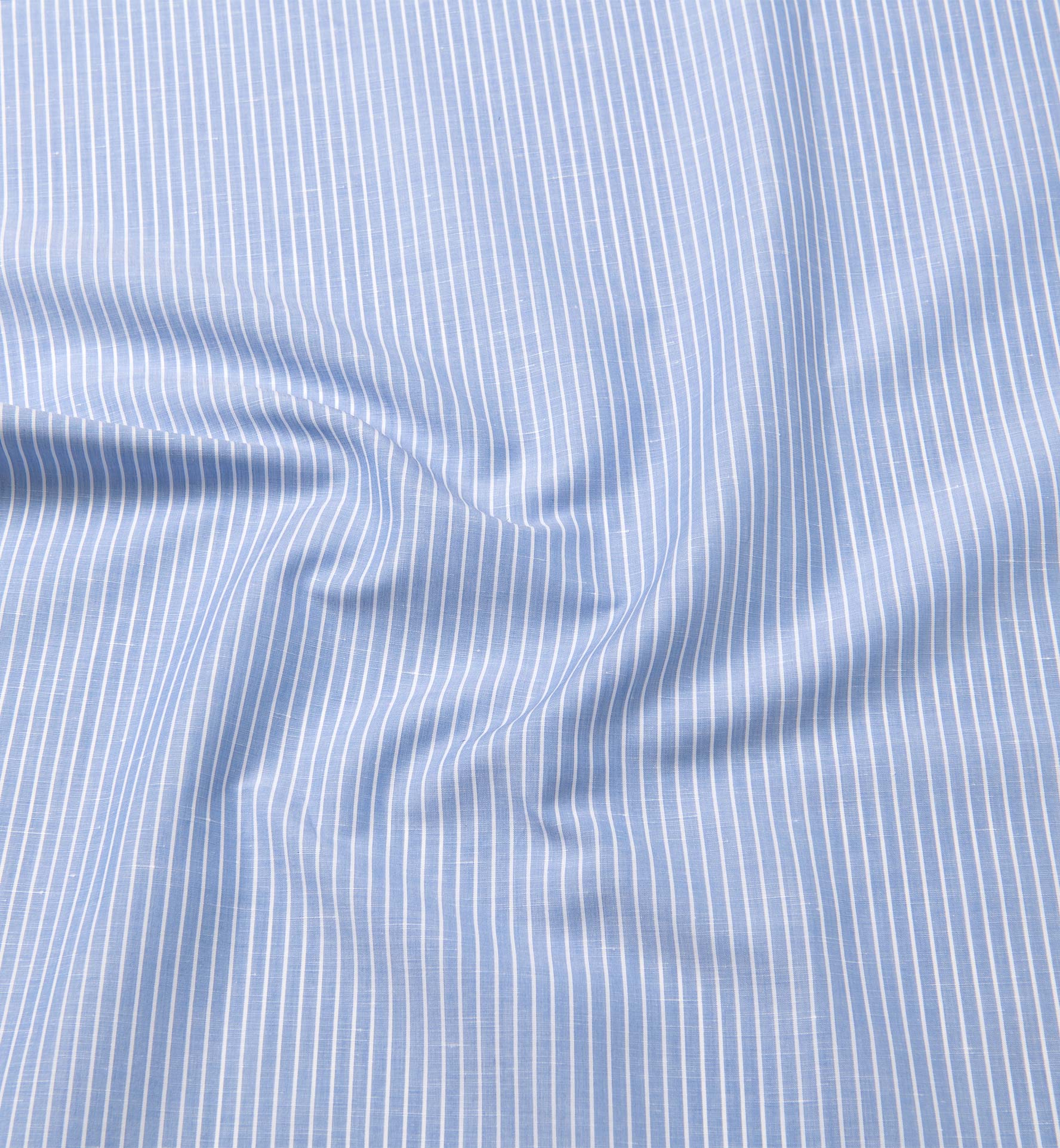 Capri Blue Stripe Cotton Linen Blend Shirts by Proper Cloth