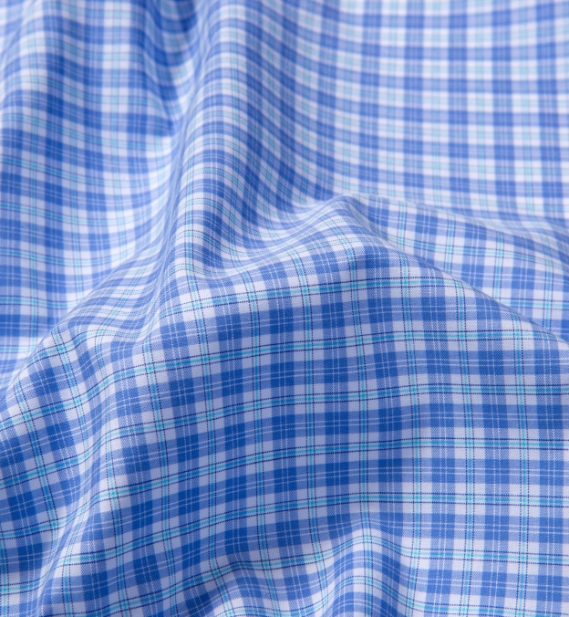 Jones Light Blue and Aqua Check Shirts by Proper Cloth