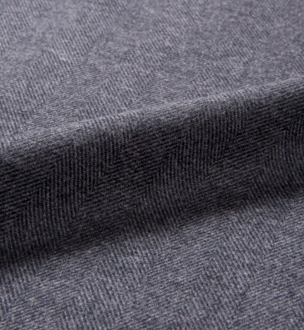Canclini Charcoal Herringbone Beacon Flannel Shirts by Proper Cloth