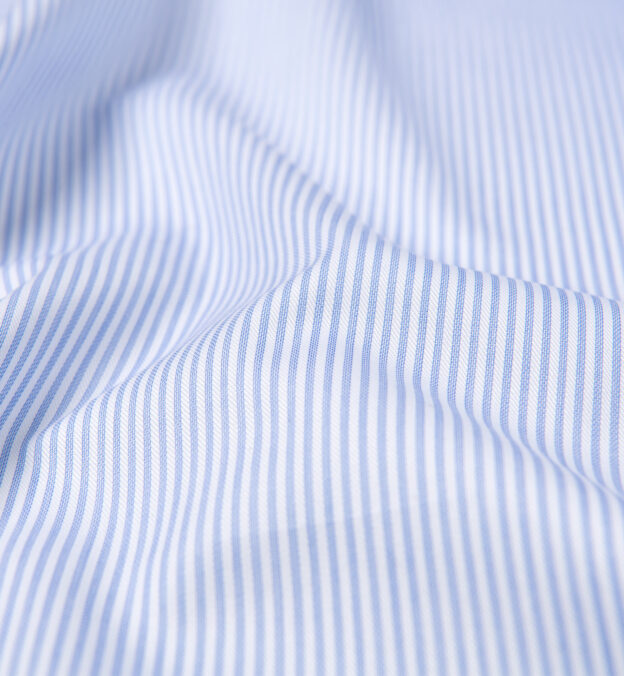 Thomas Mason Wrinkle-Resistant Light Blue Fine Stripe Shirts by 