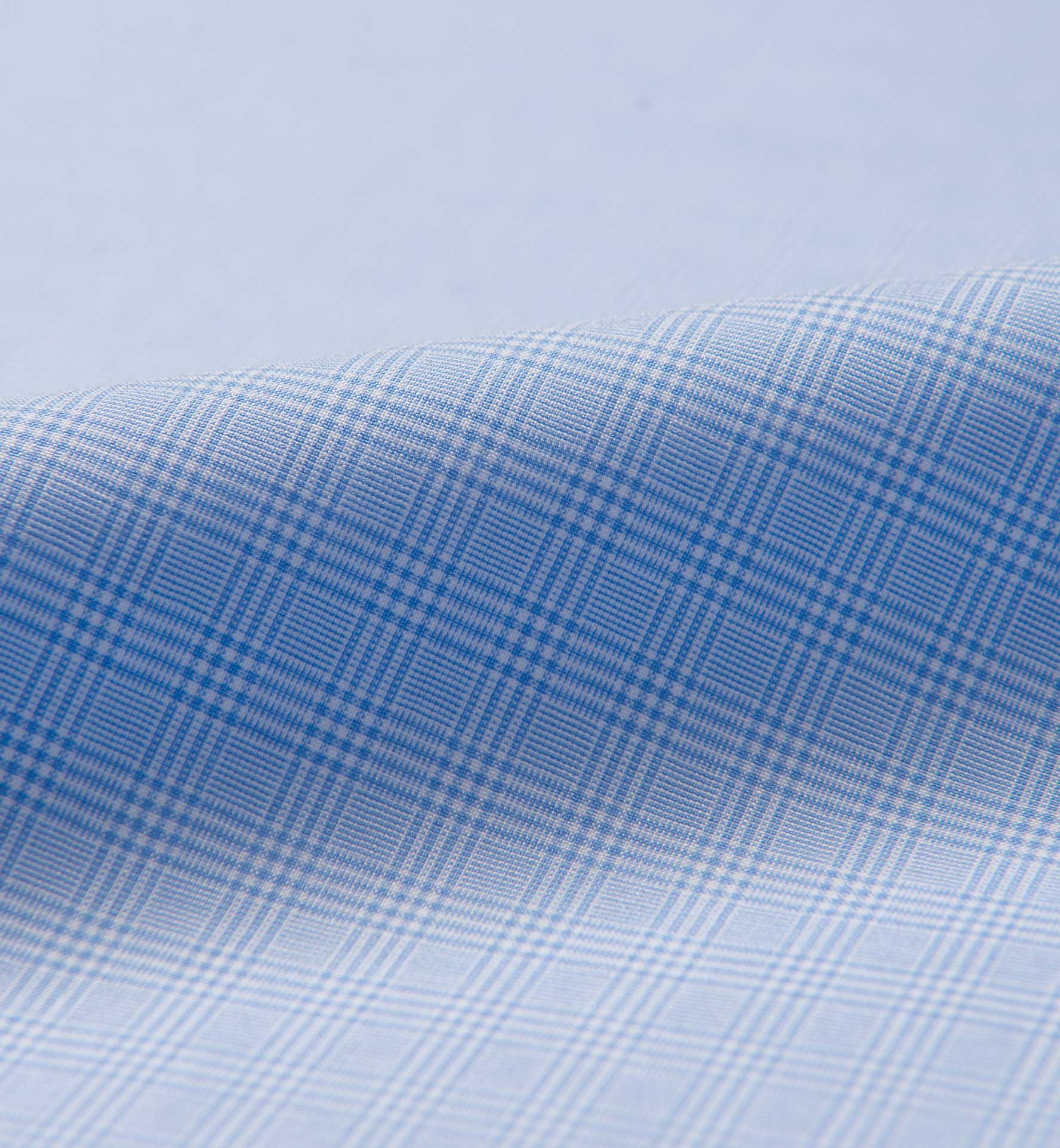 Waverly Light Blue 120s Small Prince of Wales Check Shirts by Proper Cloth