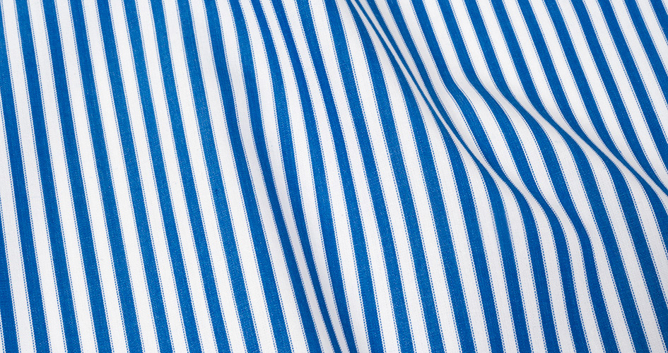 Blue Wrinkle Resistant Bordered Stripe Shirts by Proper Cloth
