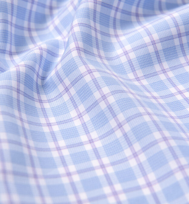 Novara Light Blue and Lavender Multi Check Shirts by Proper Cloth