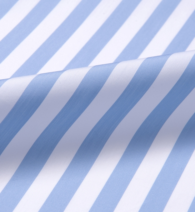 Stanton 120s Light Blue Wide Stripe Custom Dress Shirt Shirt by Proper Cloth