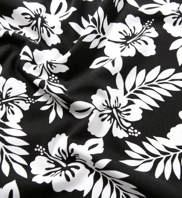 Japanese Black and White Aloha Floral Shirts by Proper Cloth