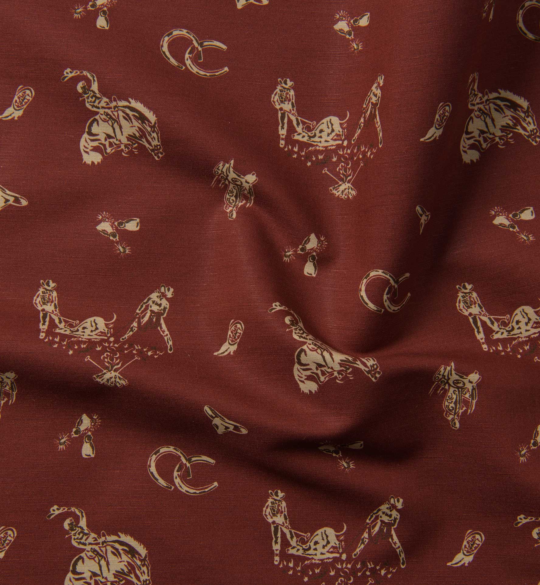 Rust Rodeo Print Cotton and Linen Shirts by Proper Cloth