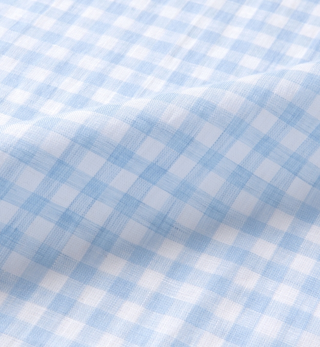 Light Blue Gingham Linen Custom Made Shirt by Proper Cloth