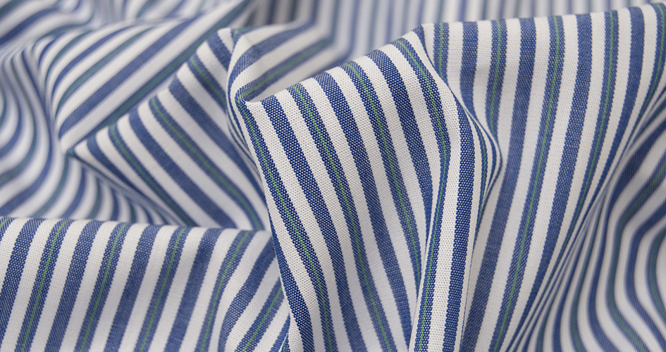 Navy and Green Pinstripe Shirts by Proper Cloth