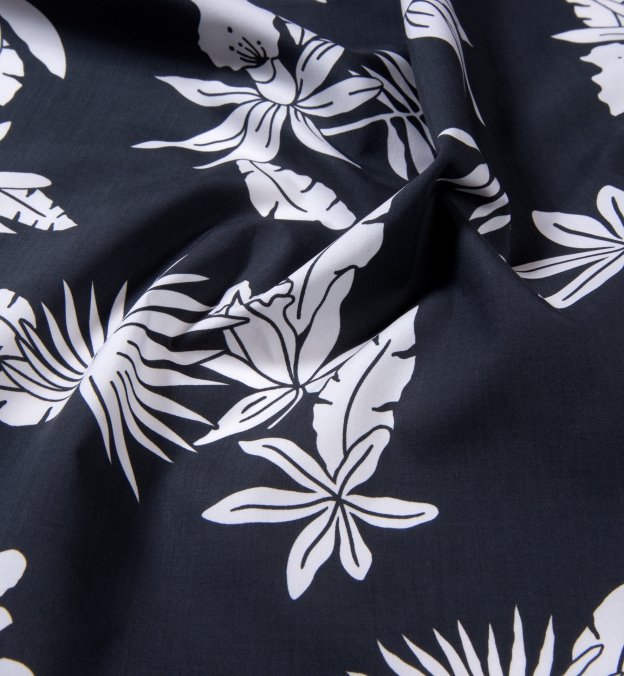Positano Black Floral Print Shirts by Proper Cloth