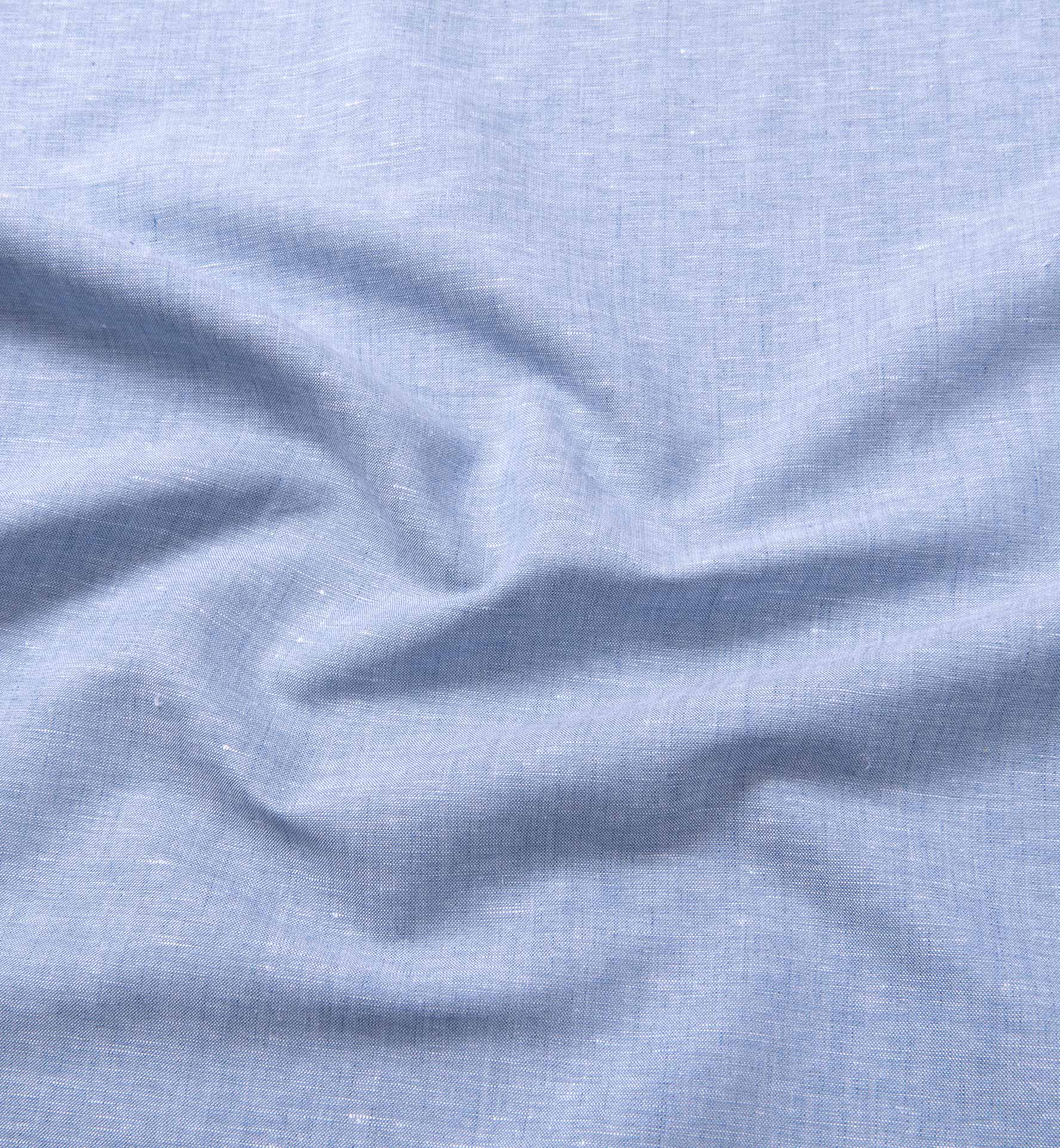 Blue Melange Cotton Linen Blend Shirts by Proper Cloth