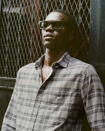 Man wearing lightweight Japanese flannel shirt