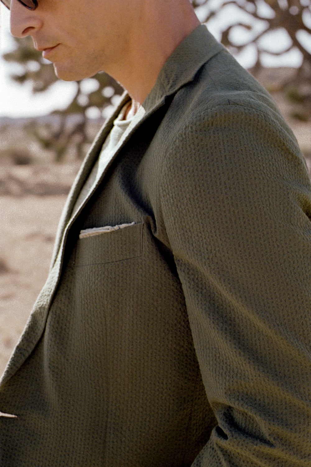 Man wearing a corduroy suit