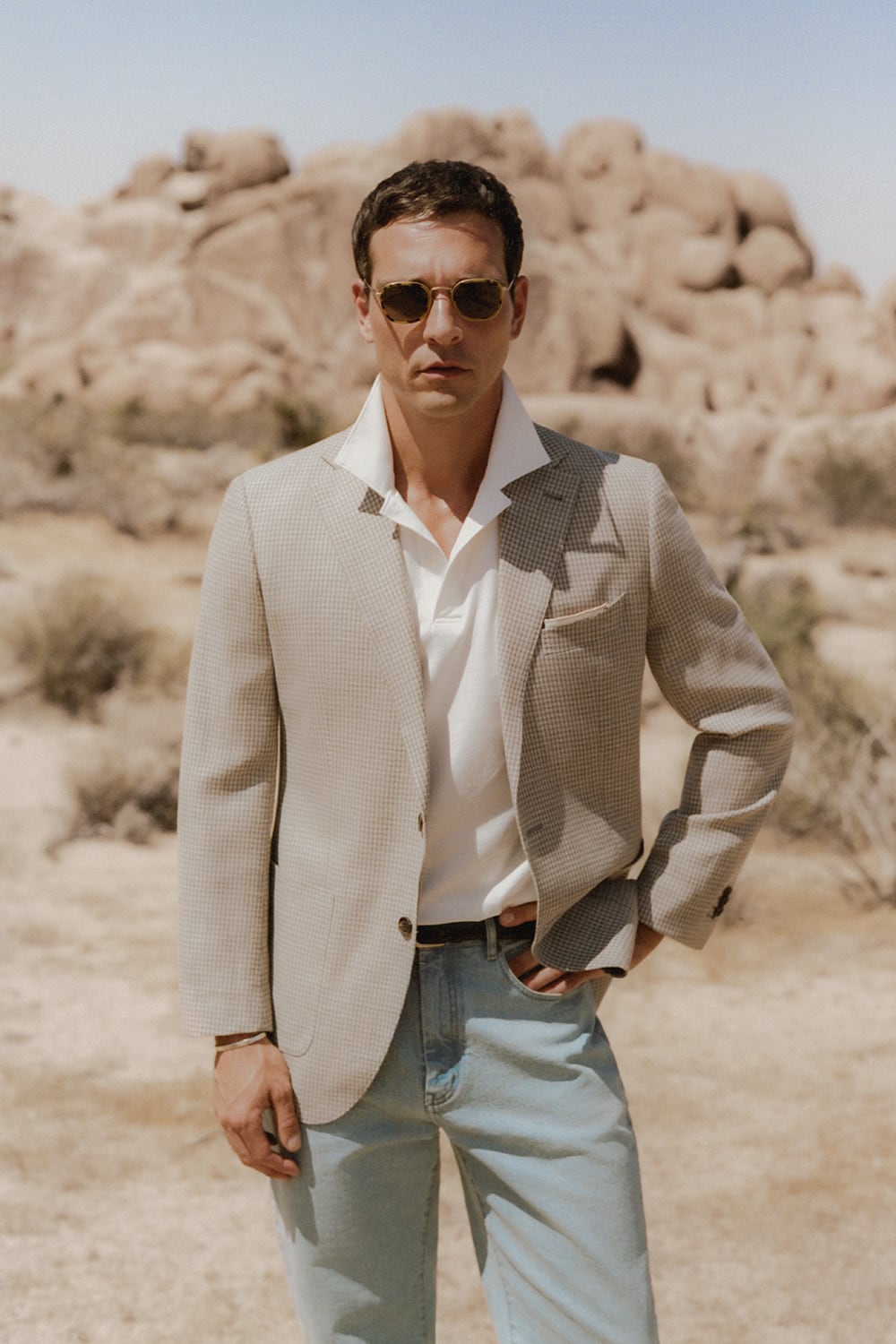 Man wearing a patterned sport coat