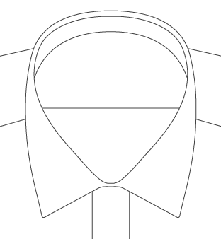Hidden Button Down Collar Diagram